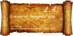Landgraf Annamária névjegykártya